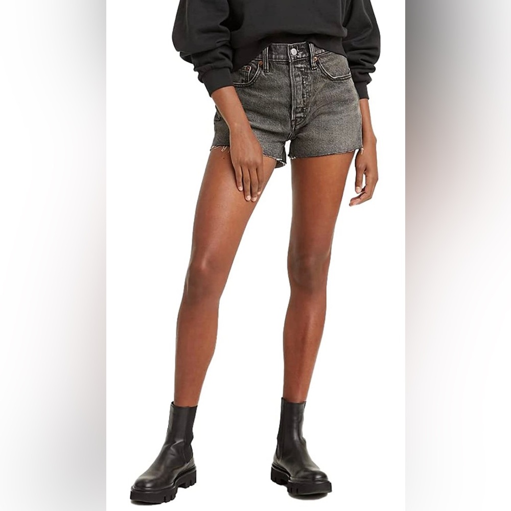 Levi's Women's 501 Original Denim Shorts Better Weathered Black Size 26